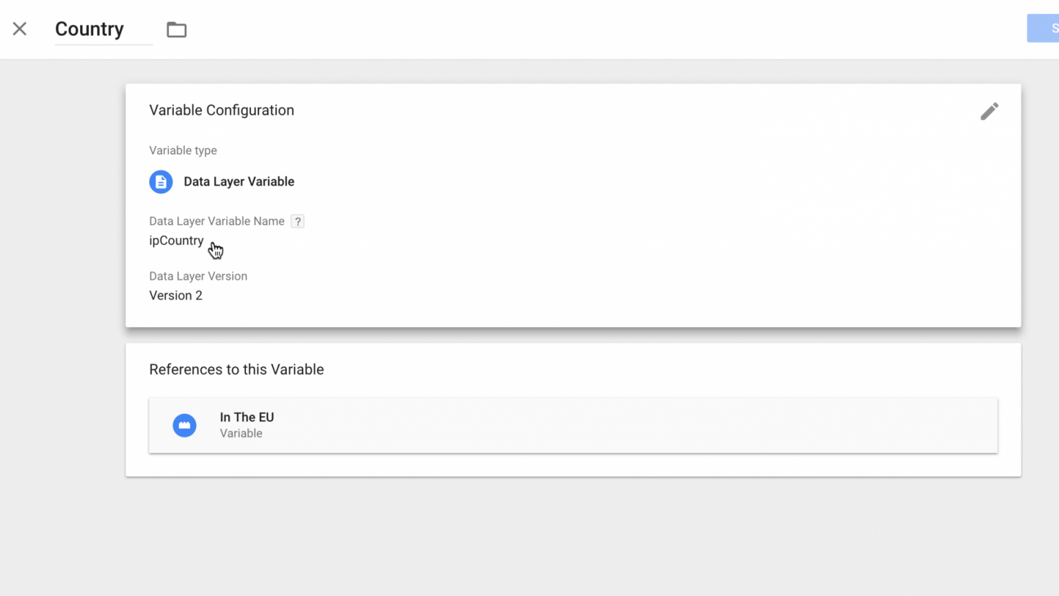 Data layer pulls country code