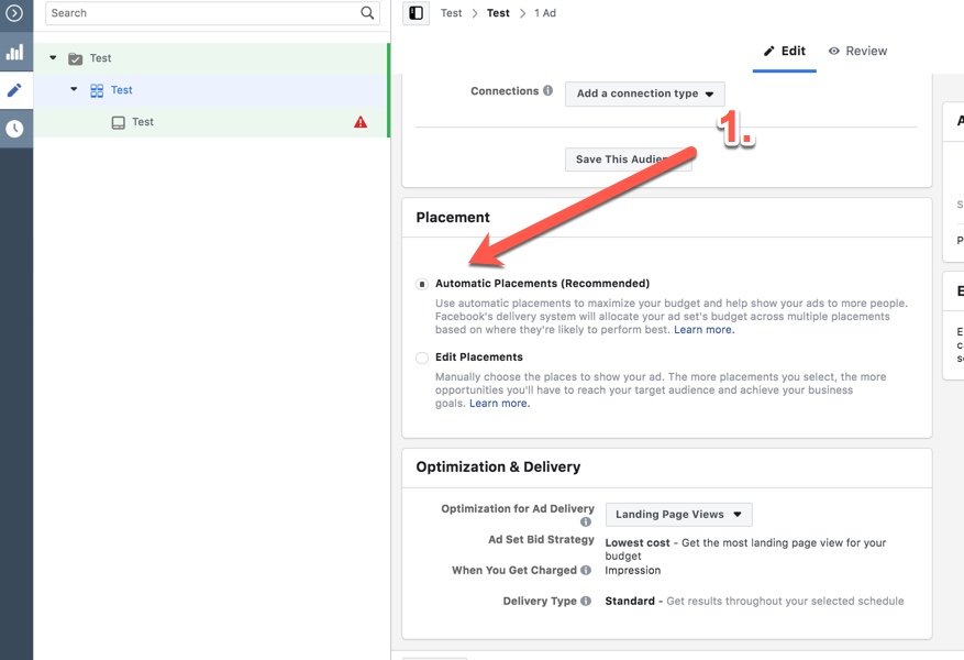 Enabling Automatic Placements Step 2