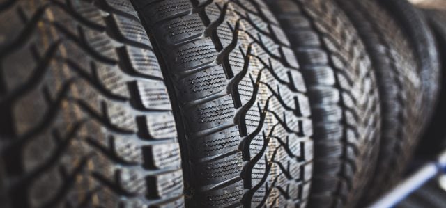 Close up photo of tire tread