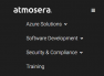 Their top nav link descriptions are very straightforward: Azure Solutions, Software Development, Security & Compliance, and Training.